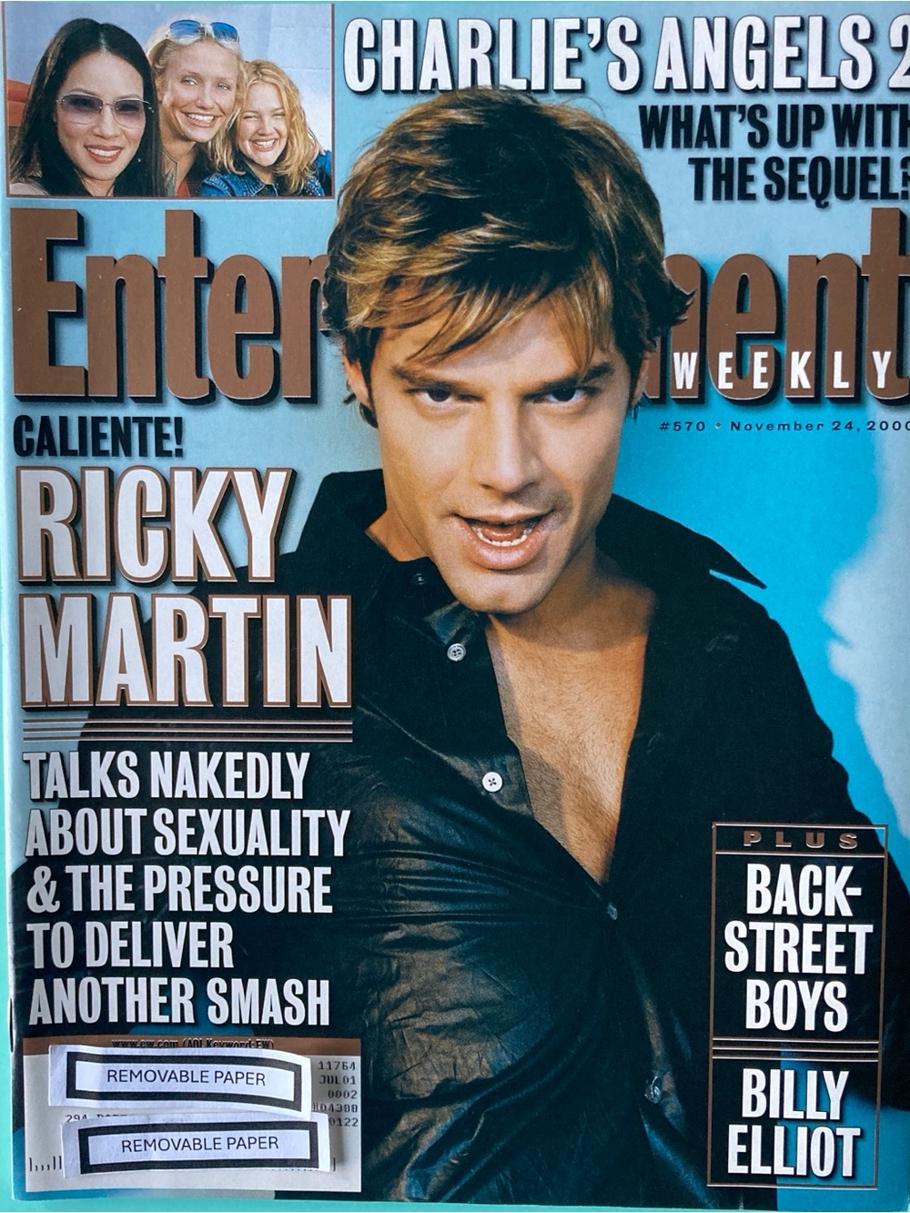 Entertainment Weekly Magazine Ricky Martin Charlie's Angels 2 - November 24 2000